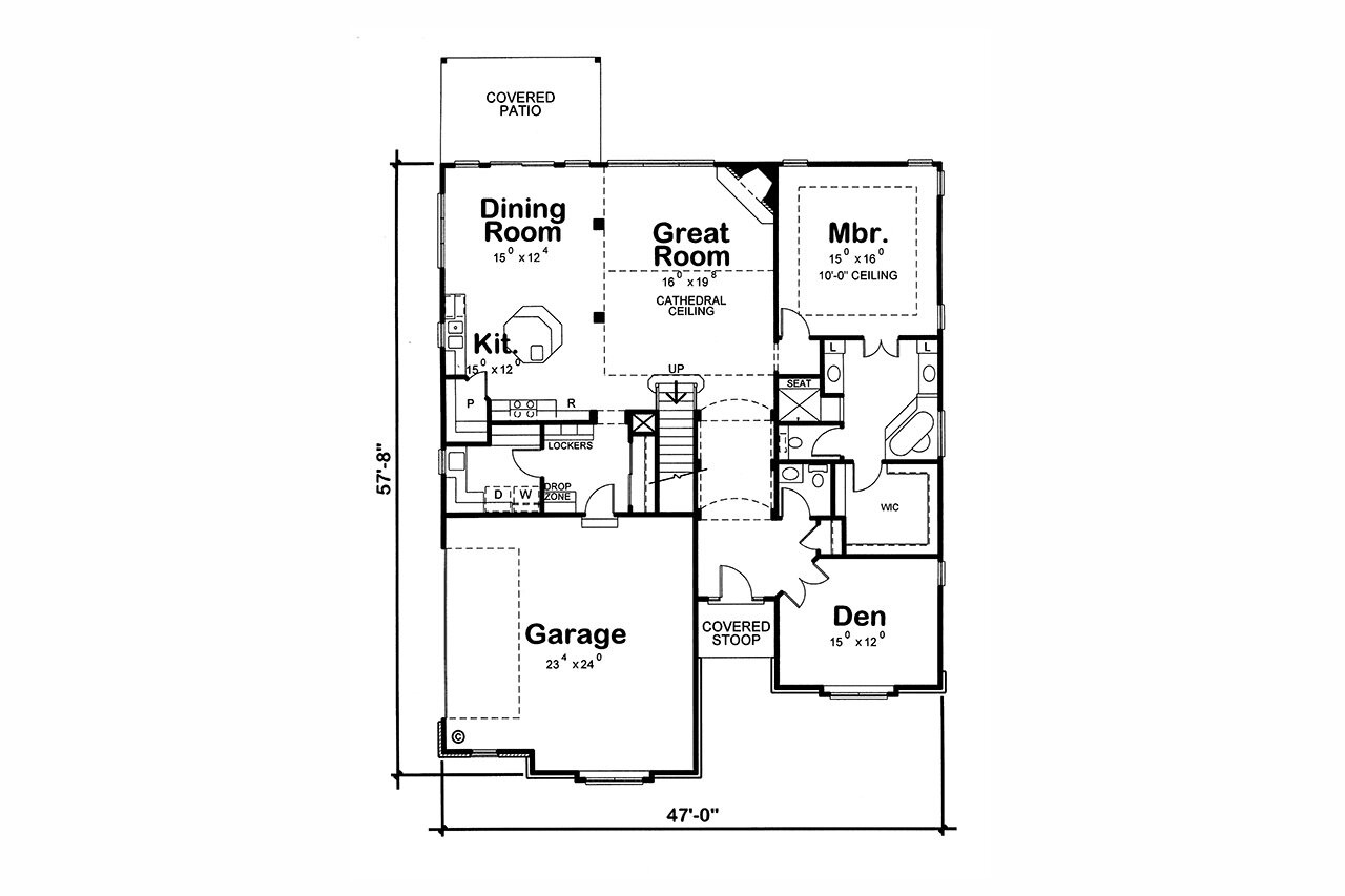 Craftsman House Plan - Rossville 29904 - 1st Floor Plan