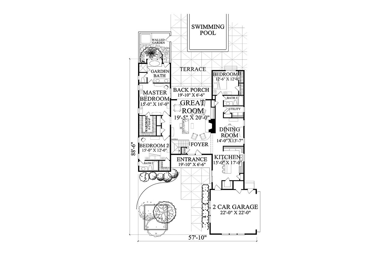 Modern House Plan - Genesis 29024 - 1st Floor Plan