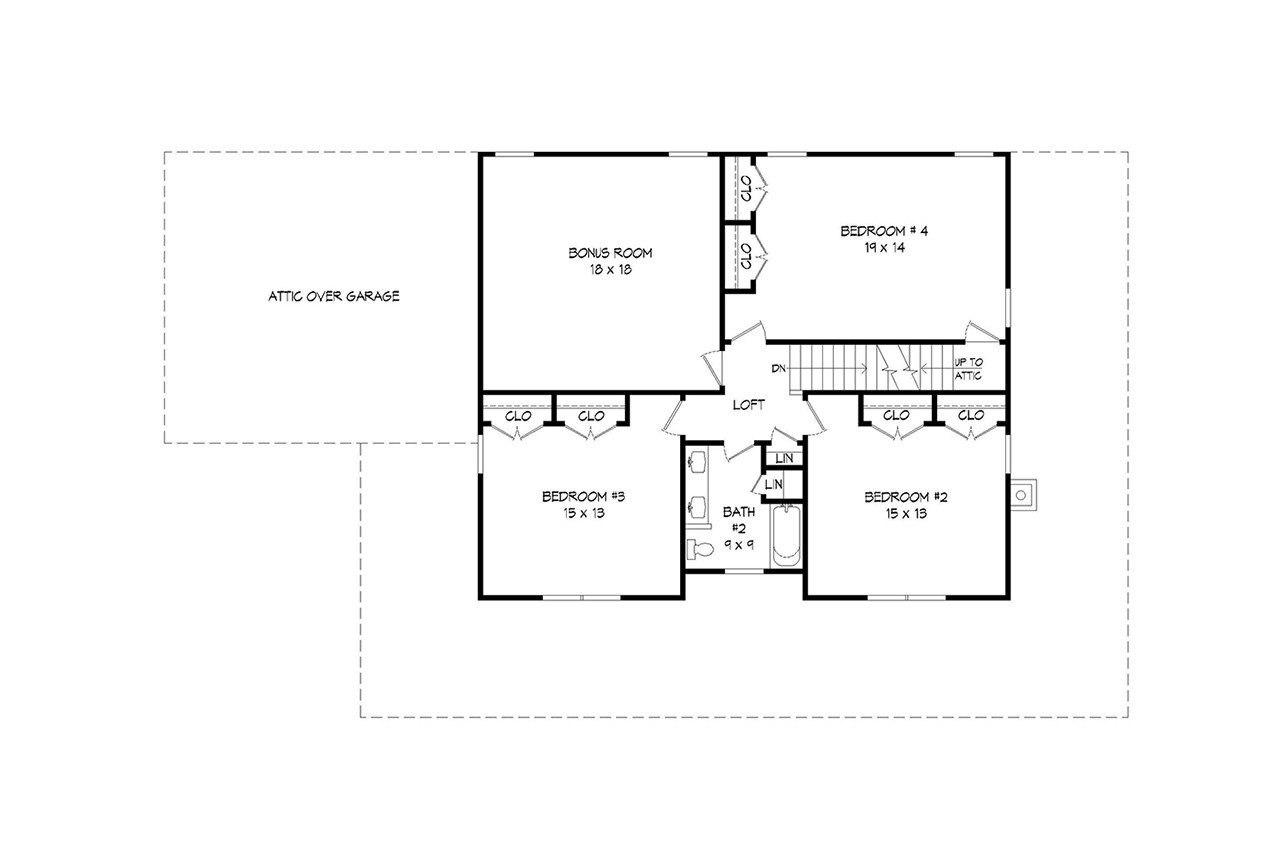 Secondary Image - Farmhouse House Plan - Black Walnut 2.0 36260 - 2nd Floor Plan