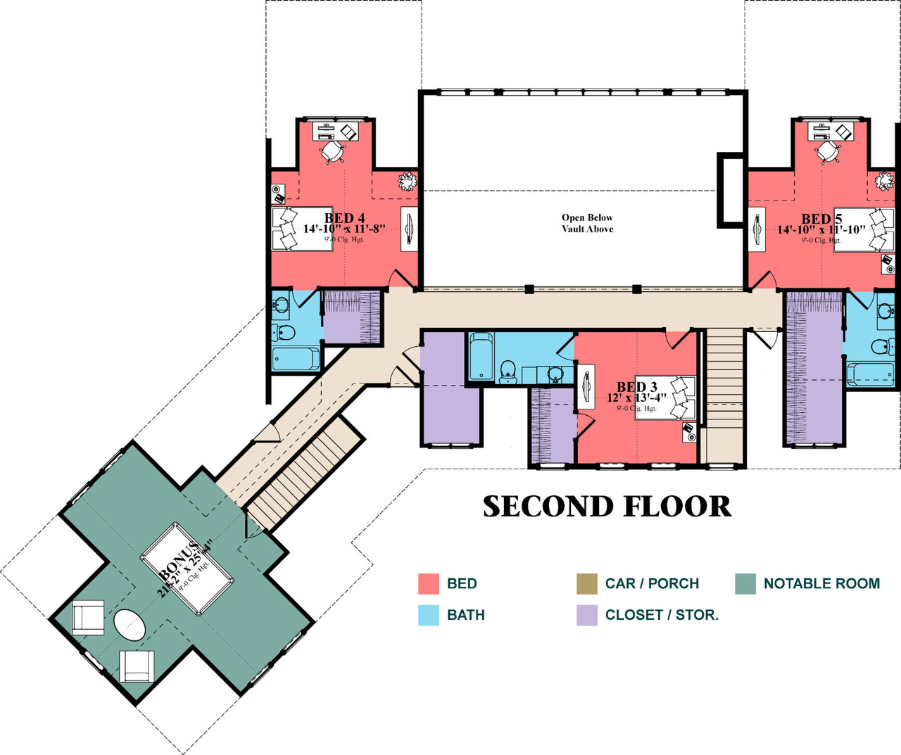 Secondary Image - Traditional House Plan - Ferguson 83815 - 2nd Floor Plan