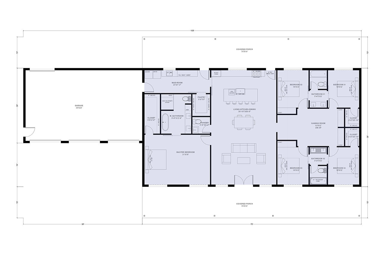 Traditional House Plan - Lindsay 16695 - 1st Floor Plan