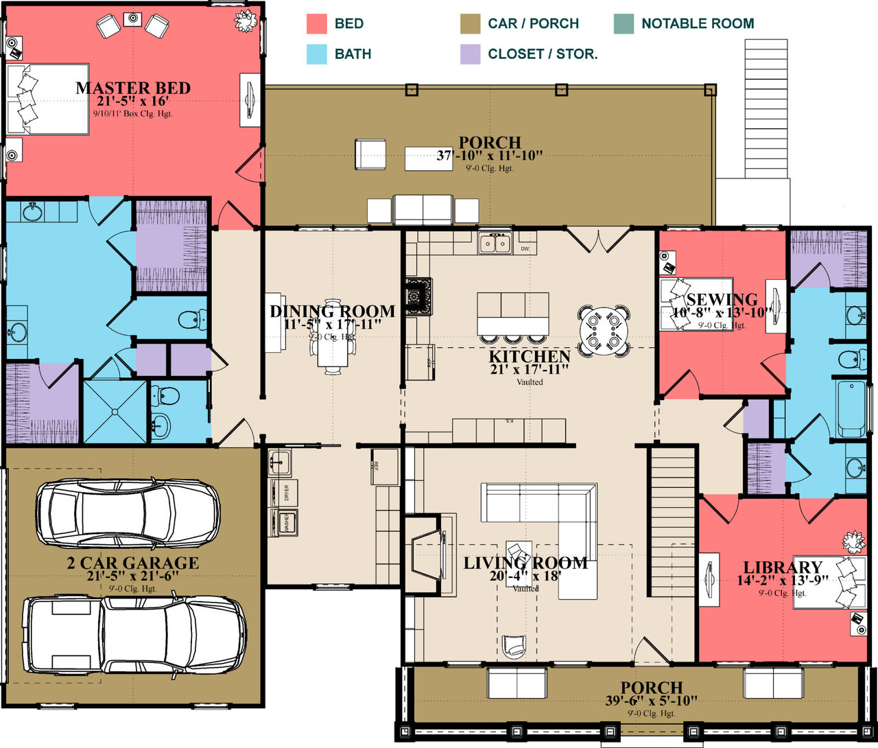 Country House Plan - Bragg 58457 - 1st Floor Plan