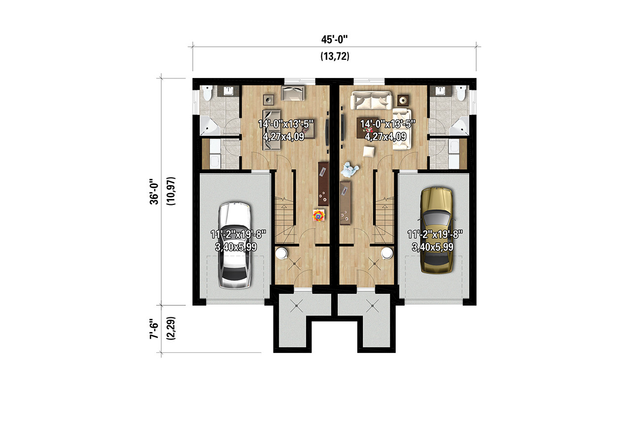 Contemporary House Plan - 85400 - Basement Floor Plan