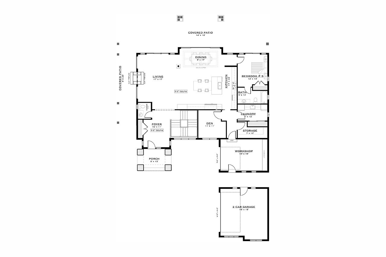 Farmhouse House Plan - Harvest Haven 97937 - 1st Floor Plan