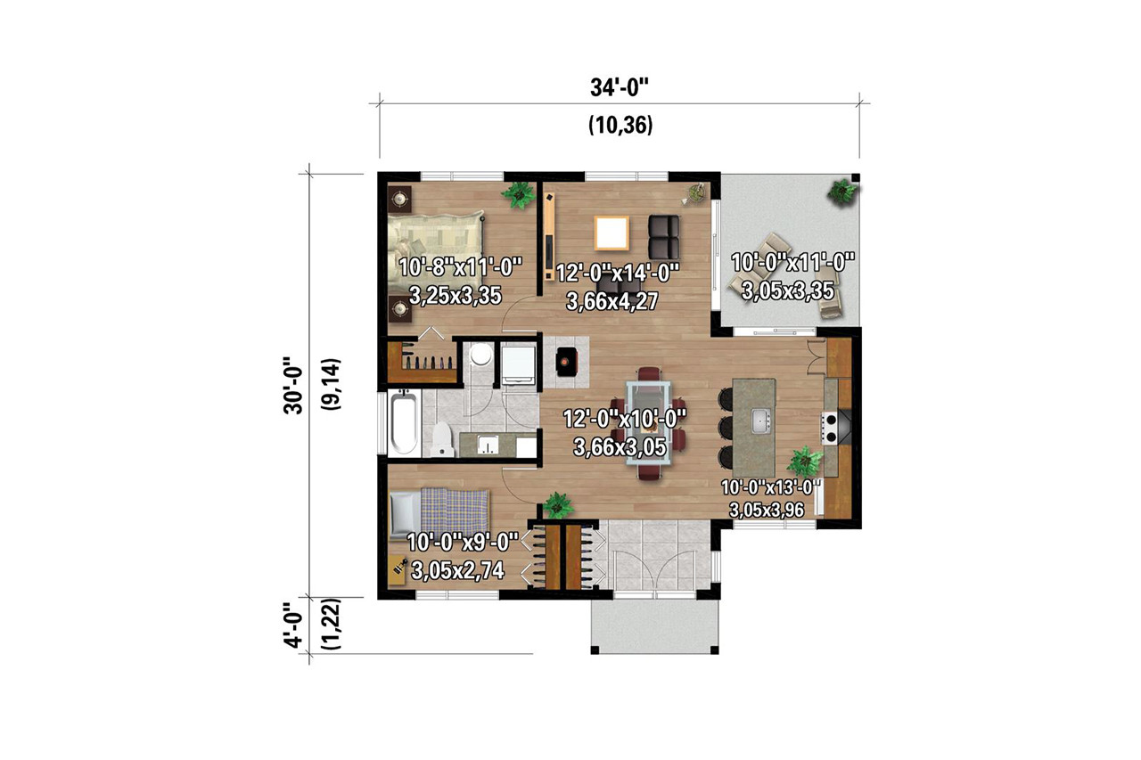 Contemporary House Plan - 84134 - 1st Floor Plan