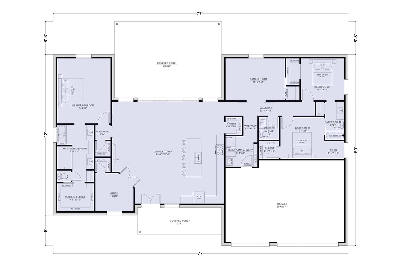 Farmhouse House Plan - Yara 78454 - 1st Floor Plan