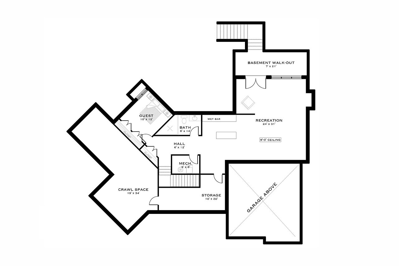 Secondary Image - Ranch House Plan - Sunset Wynd 50572 - 2nd Floor Plan