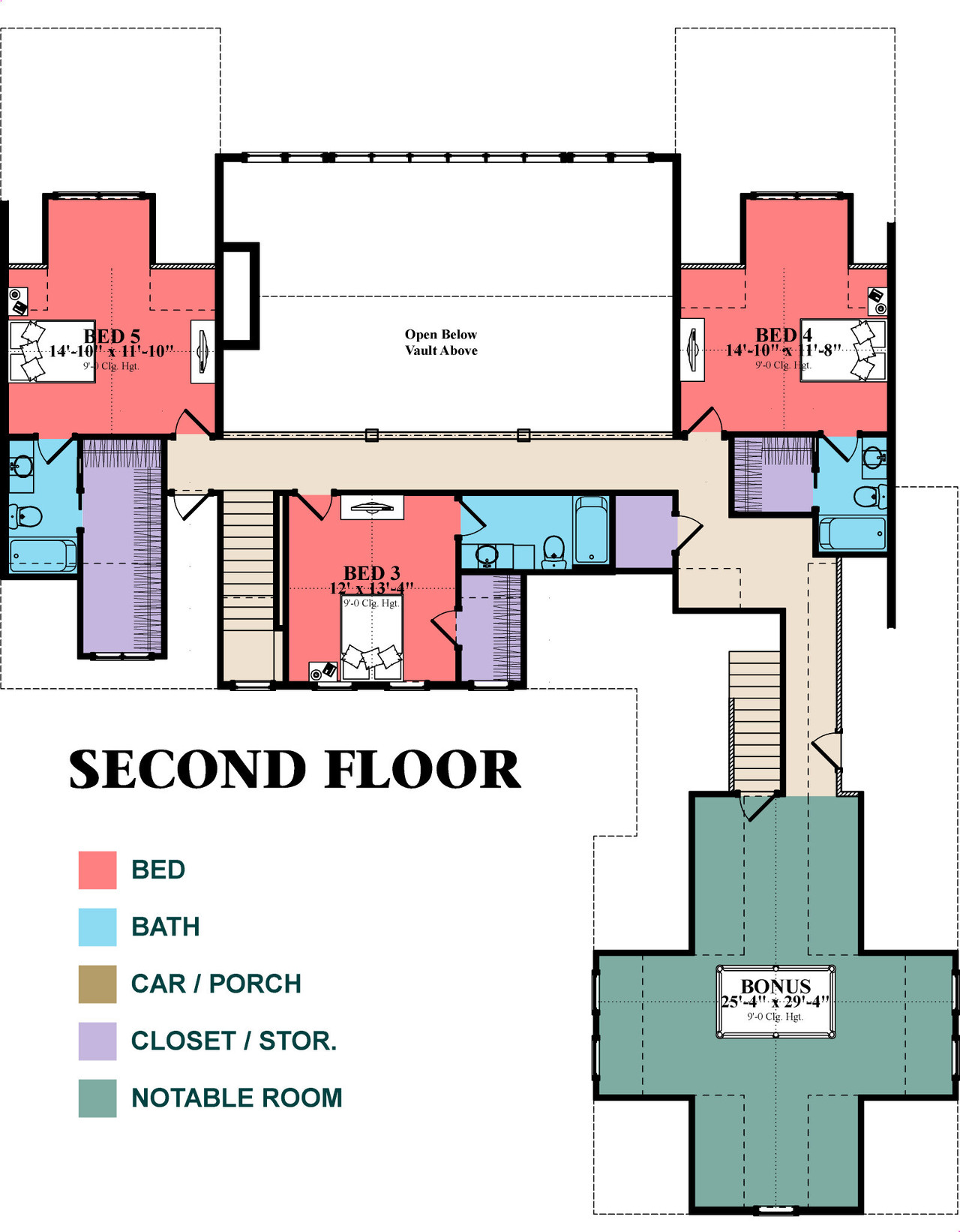 Secondary Image - Craftsman House Plan - Ferguson 2 73137 - 2nd Floor Plan