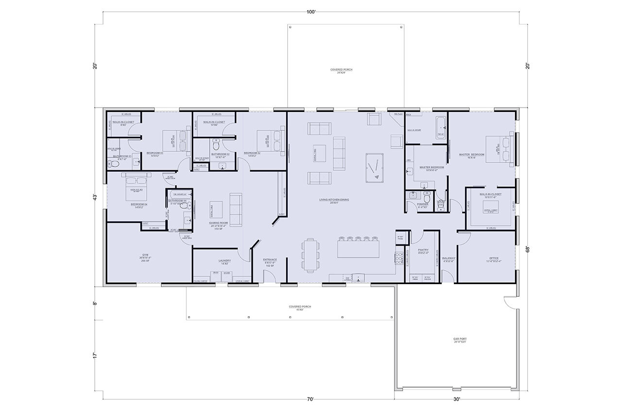 Farmhouse House Plan - Remington 95587 - 1st Floor Plan