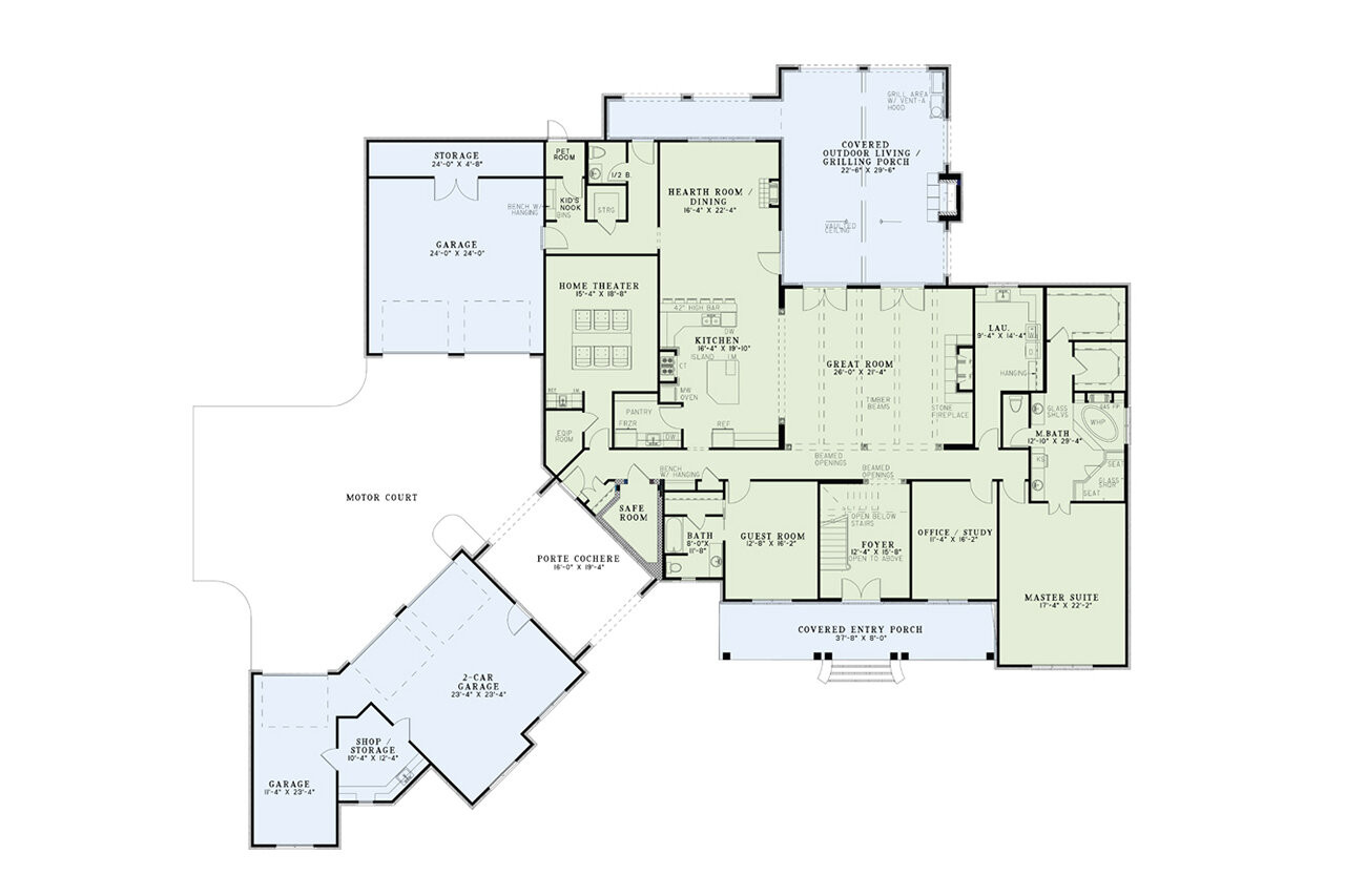 European House Plan - Odysseas 30929 - 1st Floor Plan