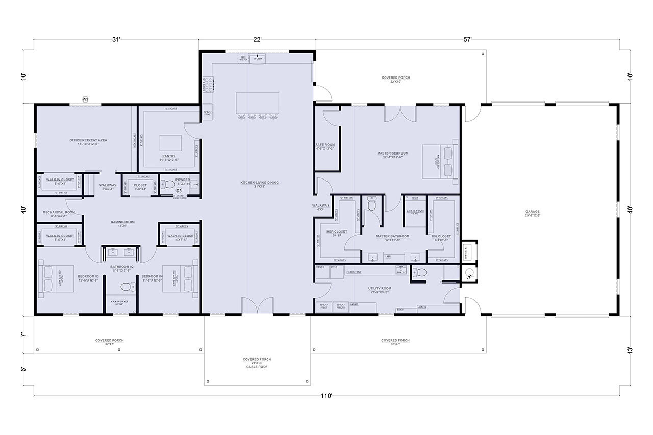 Farmhouse House Plan - Dakota 64318 - 1st Floor Plan