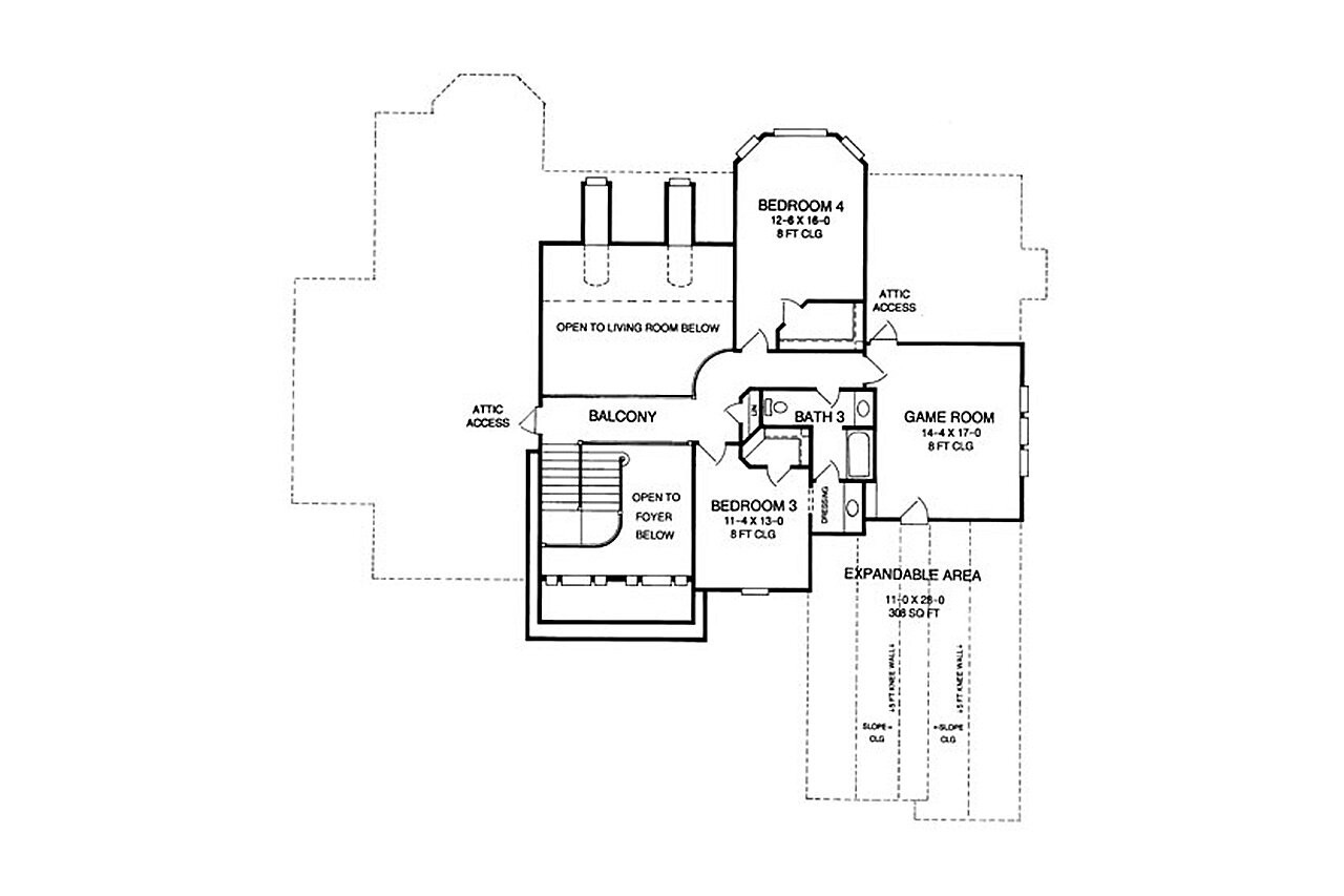 European House Plan - Balleroy 39800 - 2nd Floor Plan