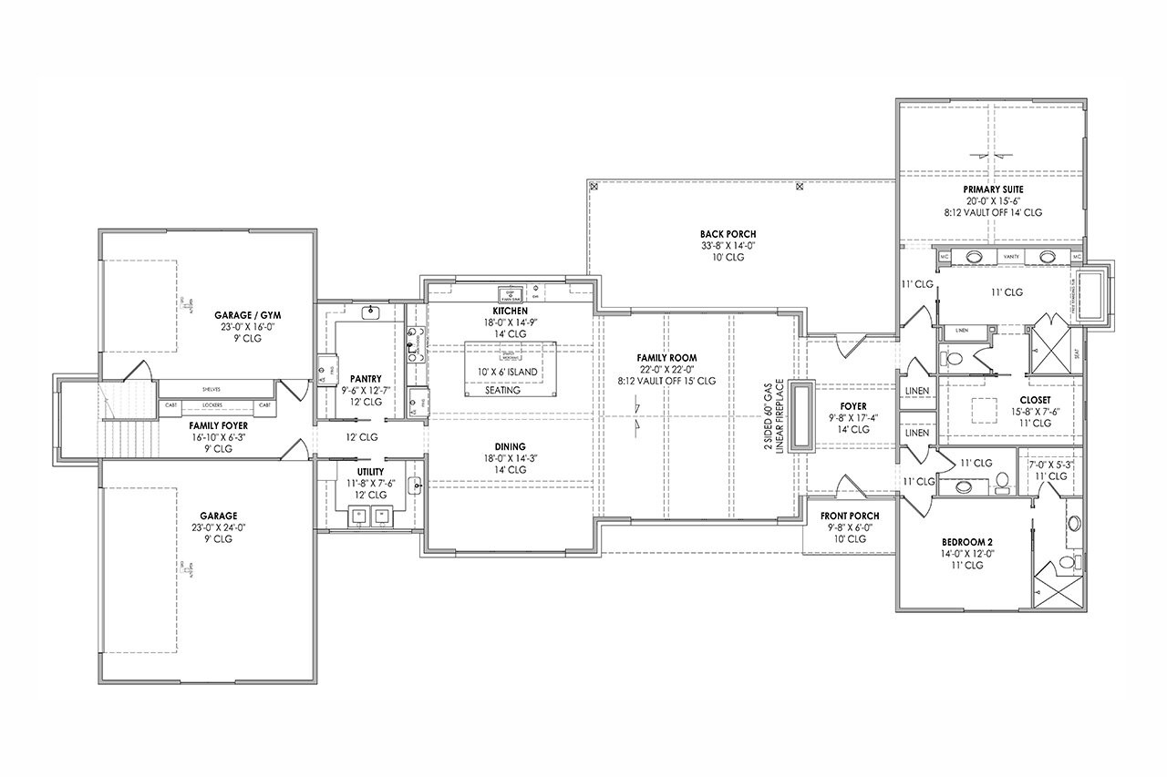 Modern House Plan - 42721 - 1st Floor Plan