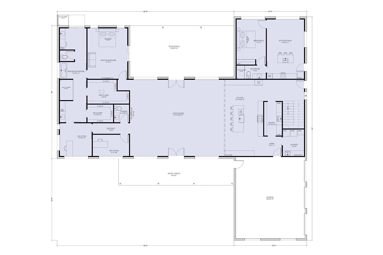 Farmhouse House Plan - Quinn 66436 - 1st Floor Plan