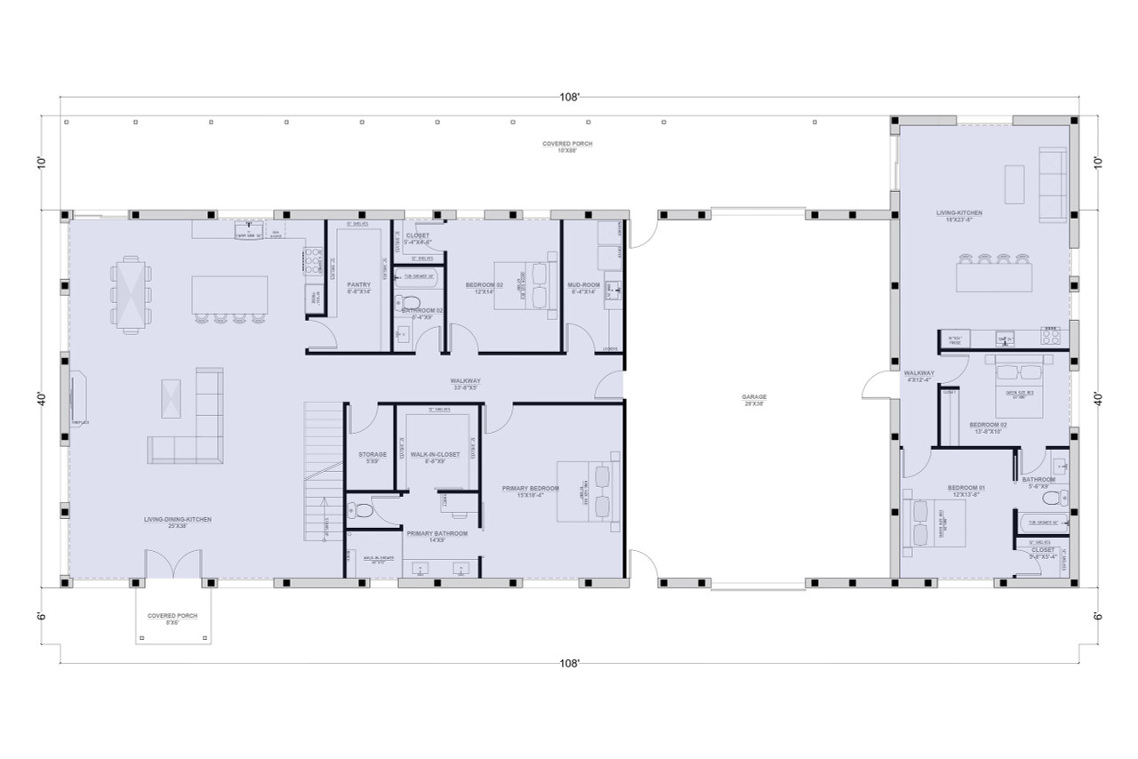 Farmhouse House Plan - Bennett 70017 - 1st Floor Plan