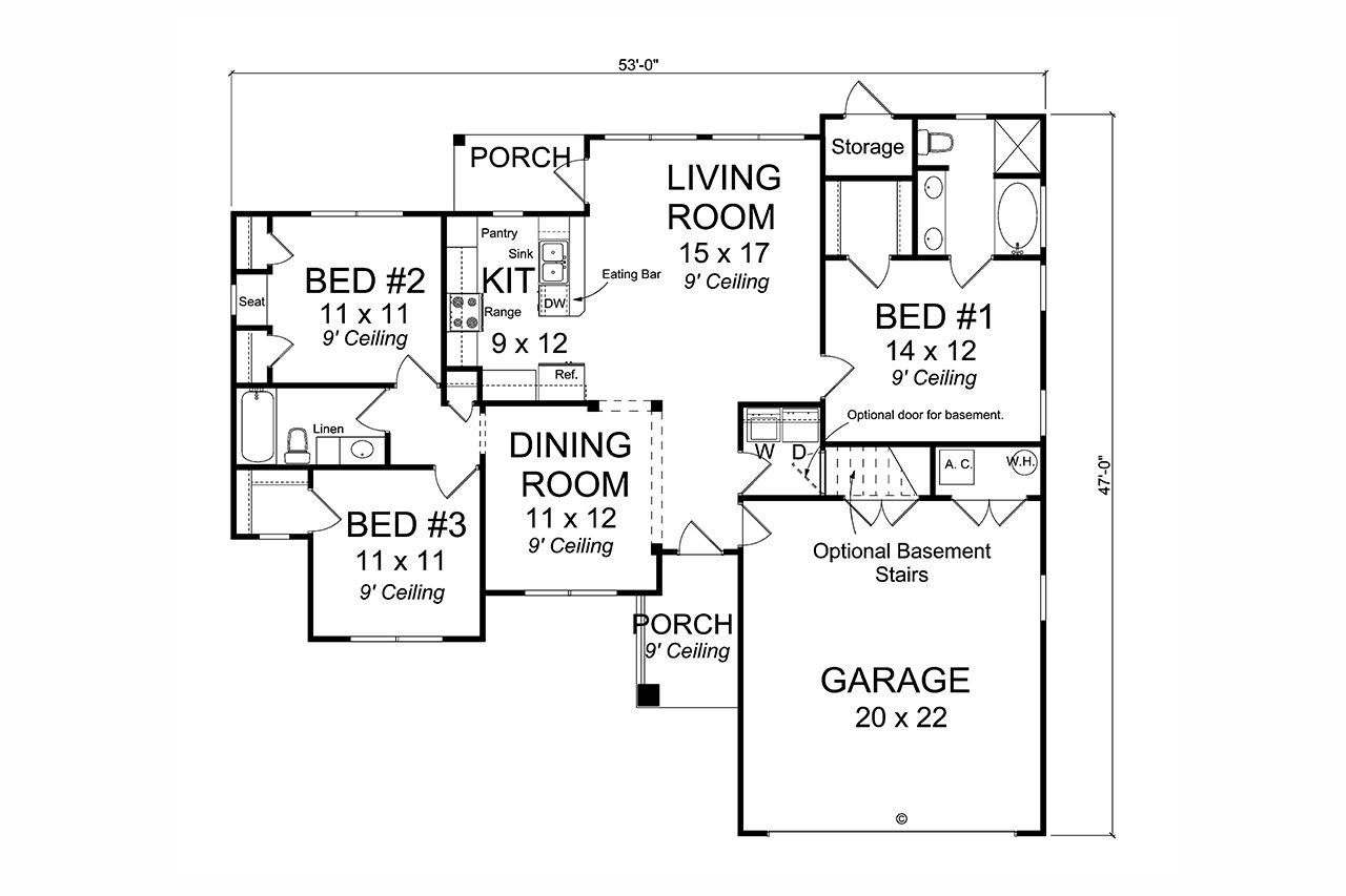 Traditional House Plan - Barnett 84425 - 1st Floor Plan