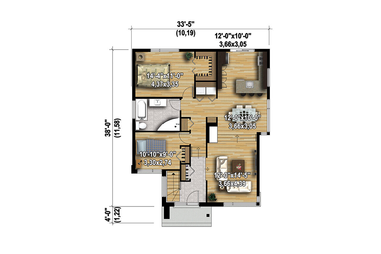 Modern House Plan - 79238 - 1st Floor Plan