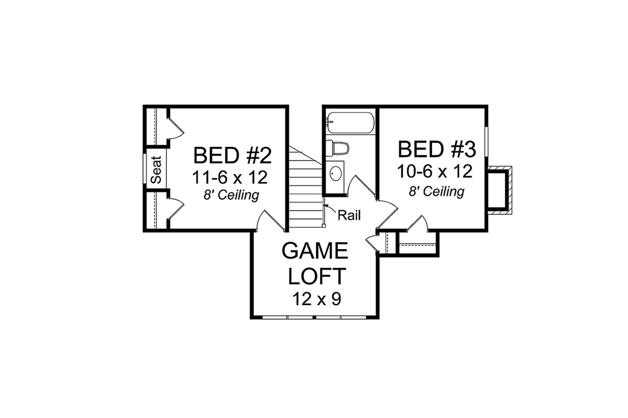 Secondary Image - Cottage House Plan - Parkville 88708 - 2nd Floor Plan