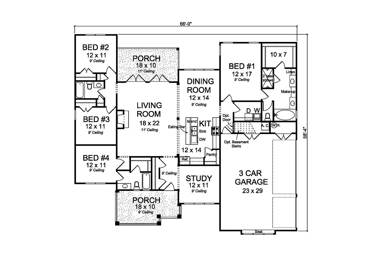 Cottage House Plan - Eastlake 87592 - 1st Floor Plan