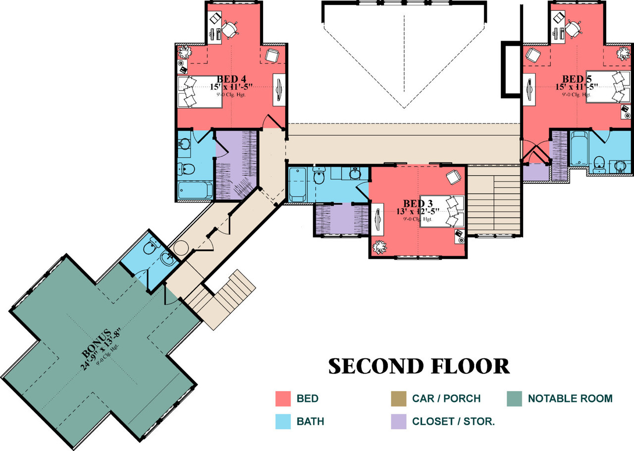 Southern House Plan - Mountshire 48828 - 2nd Floor Plan