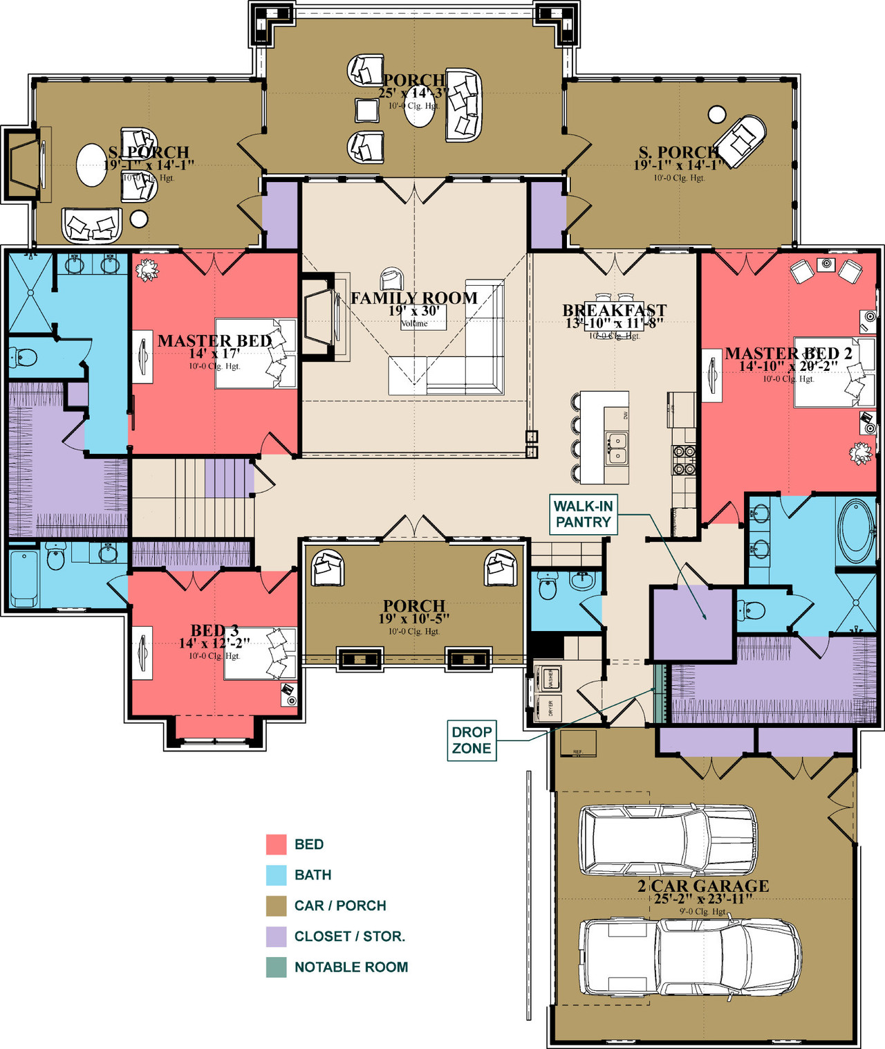 Craftsman House Plan - Miranda 4 99814 - 1st Floor Plan
