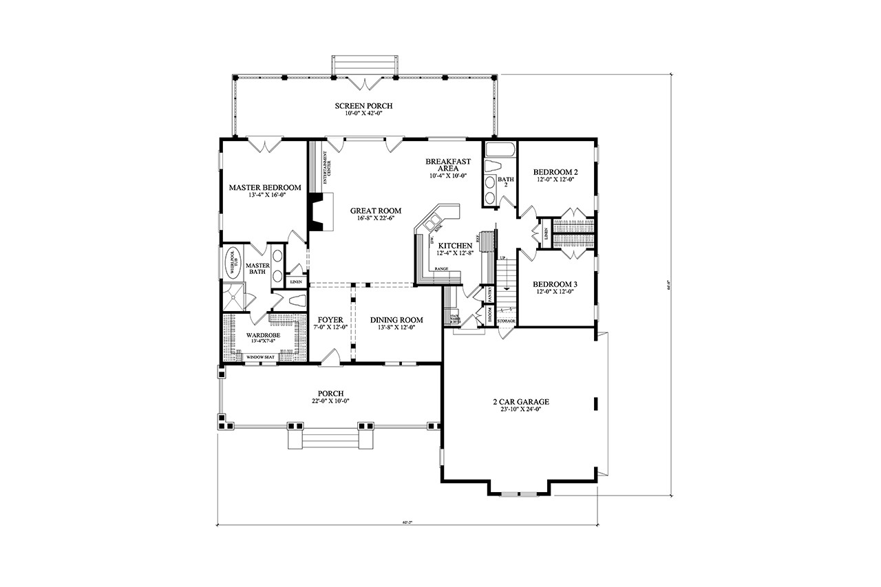 Bungalow House Plan - Bella Vista 39689 - 1st Floor Plan