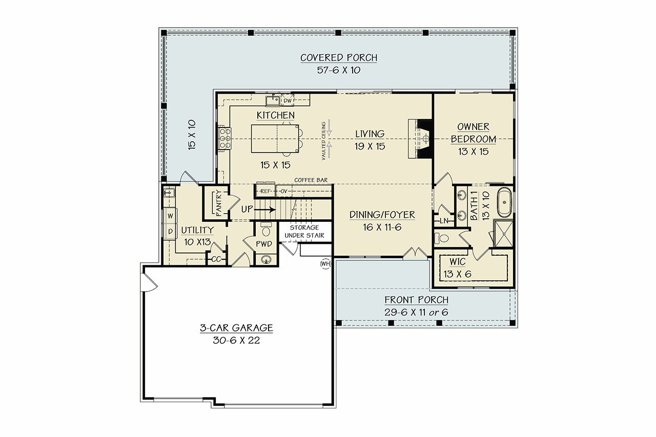 Farmhouse House Plan - Strawberry Gardens 47368 - 1st Floor Plan