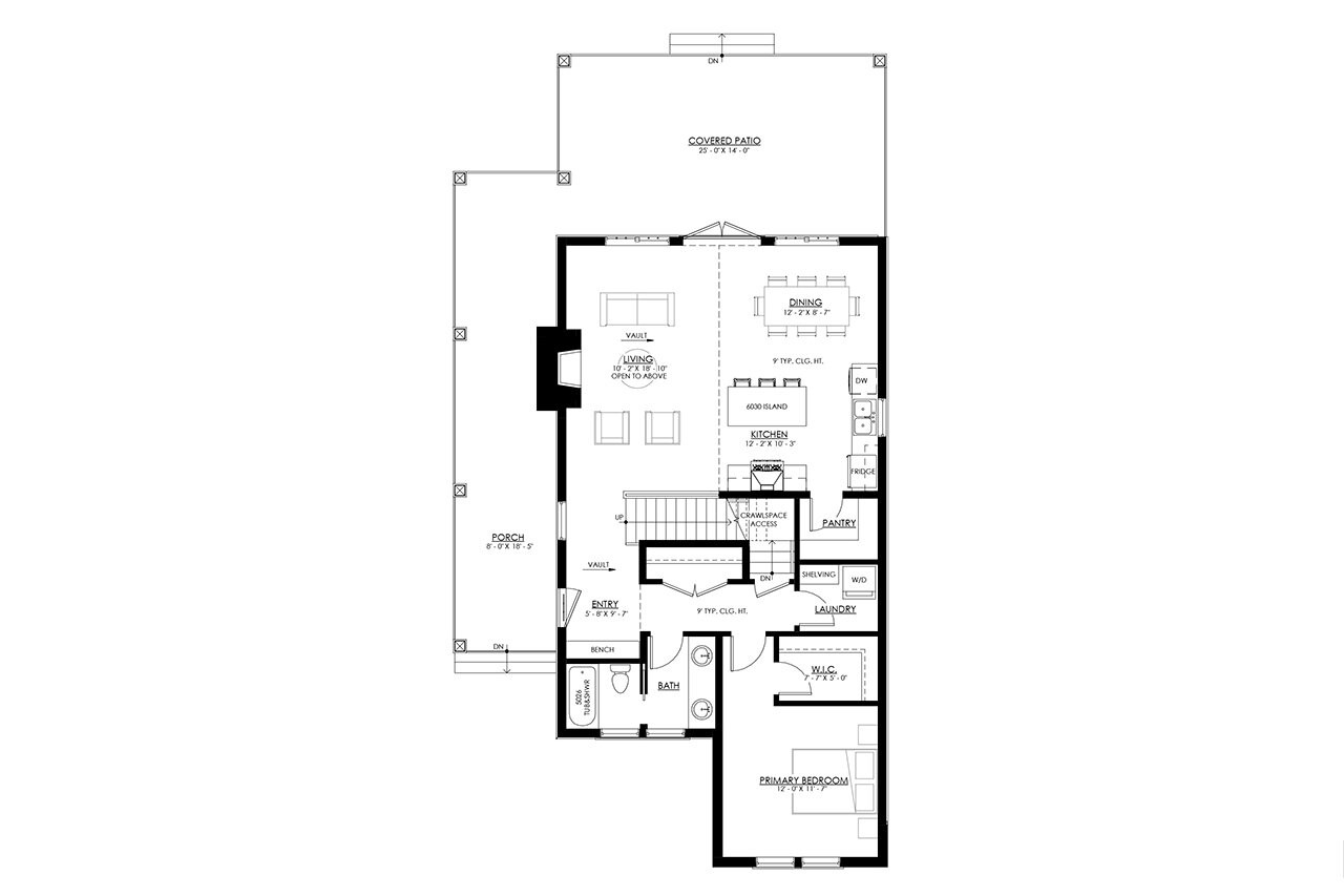 Shingle-Style House Plan - Tamarack 93562 - 1st Floor Plan