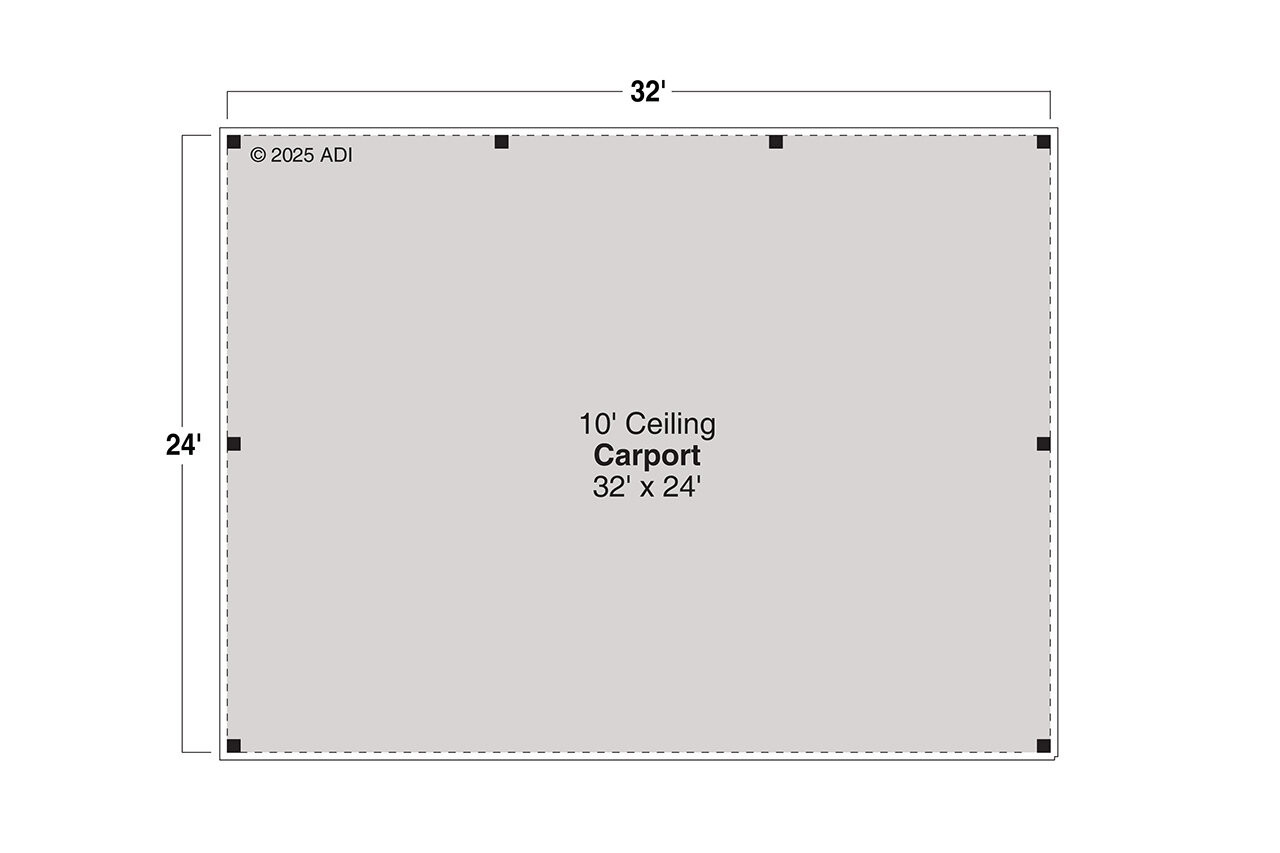 Traditional House Plan - Carport 14650 - 1st Floor Plan