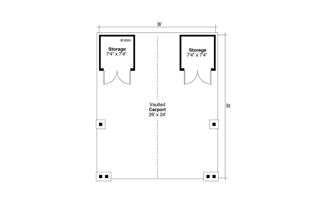 Craftsman House Plan - Carport 51377 - 1st Floor Plan