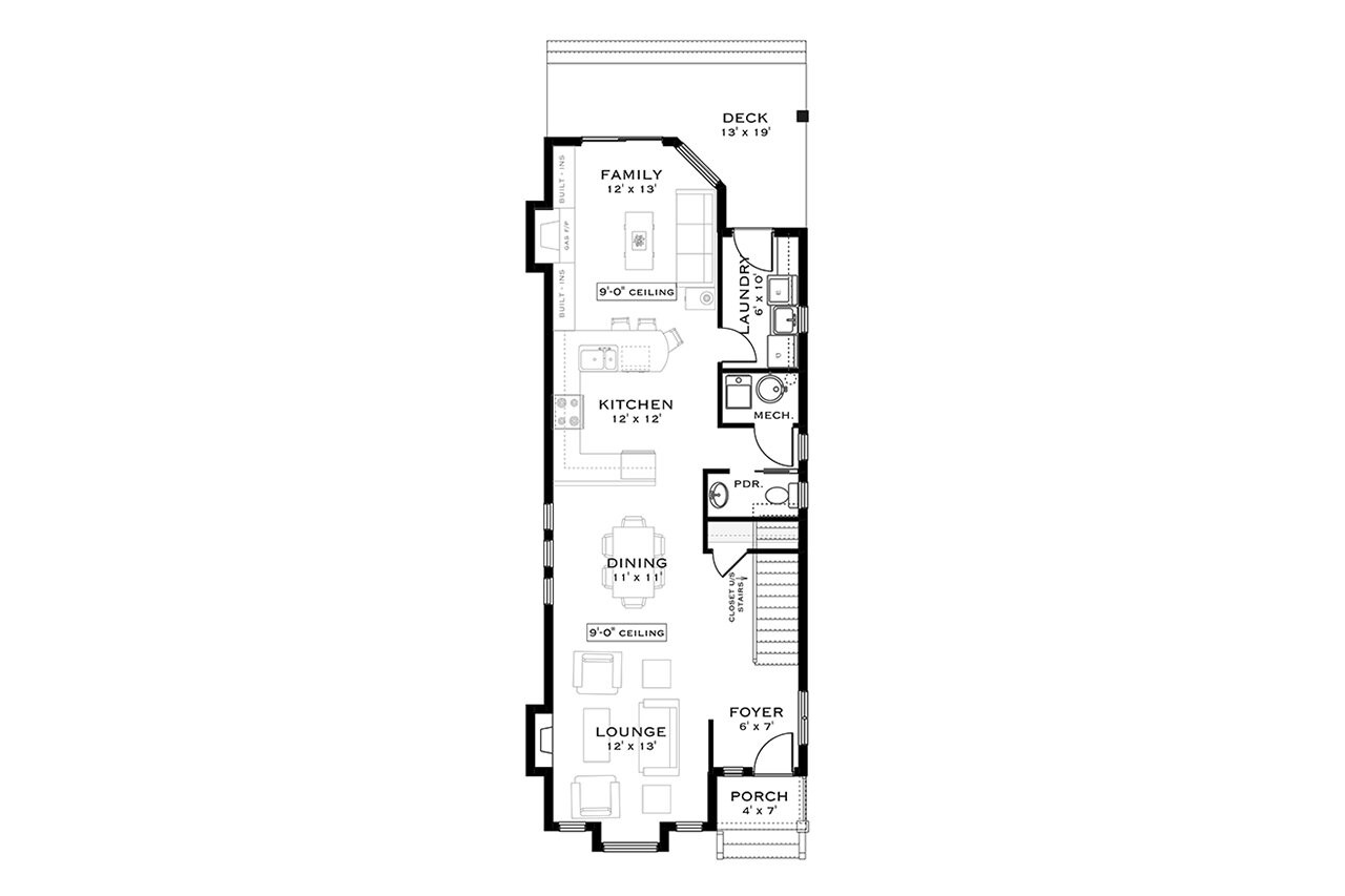 Shingle-Style House Plan - Amblepath 41306 - 1st Floor Plan