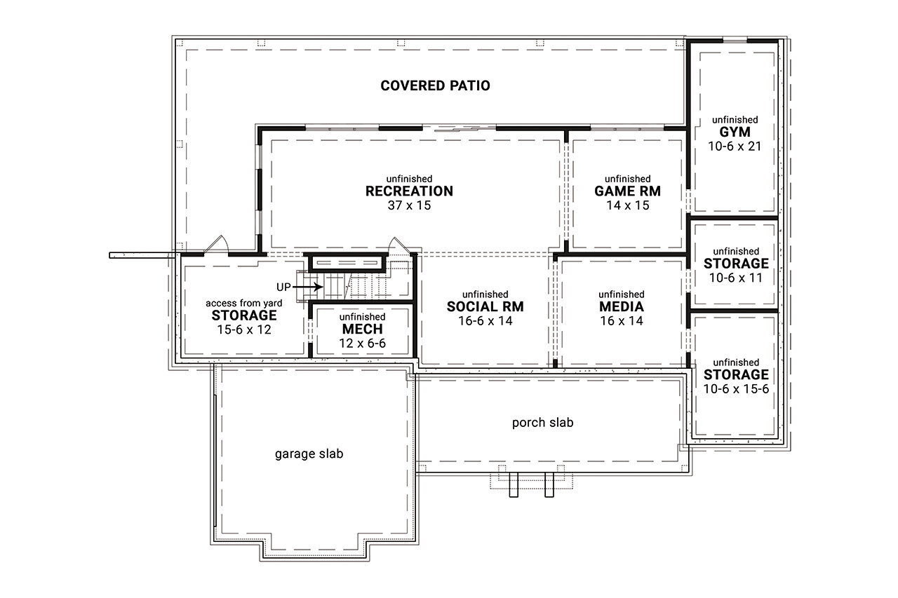 Farmhouse House Plan - Blueberry Ranch 88722 - Basement Floor Plan