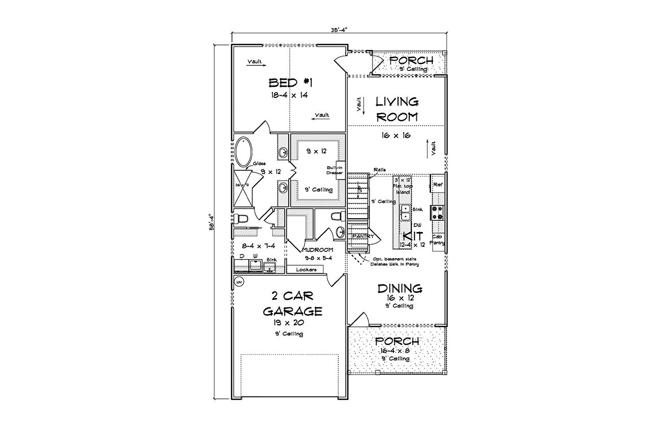 Cottage House Plan - 51690 - 1st Floor Plan
