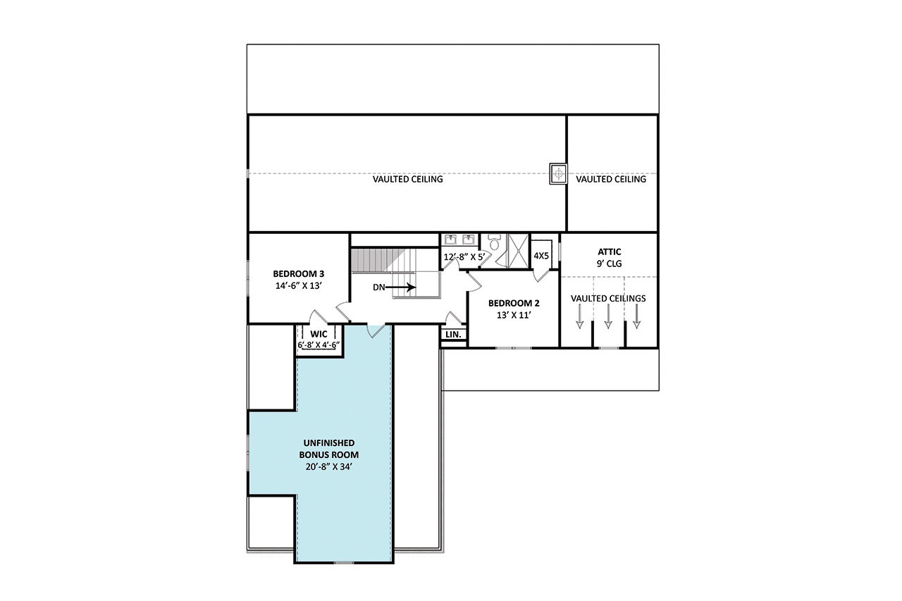 Farmhouse House Plan - White Lily 55602 - 2nd Floor Plan