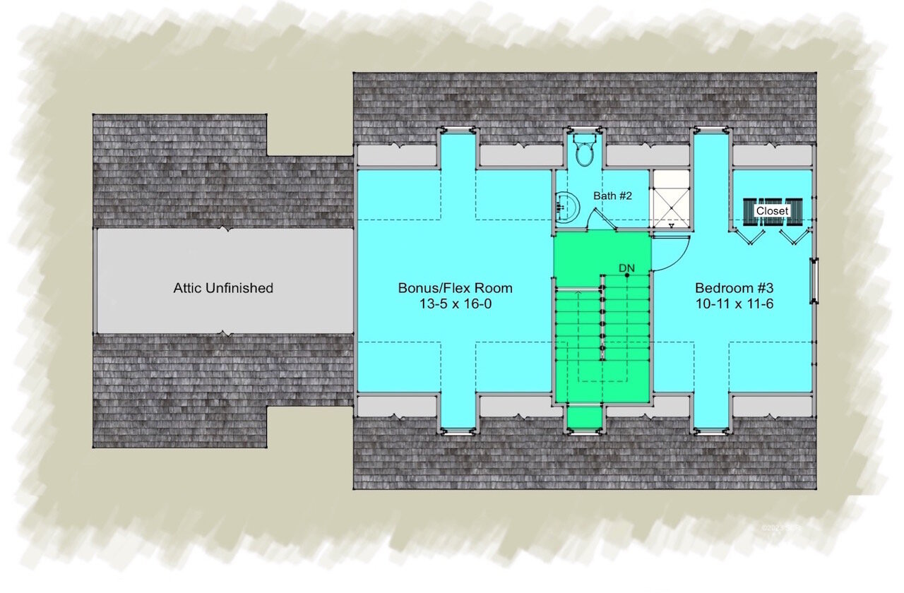 Secondary Image - Cape Cod House Plan - Newport Coast 87205 - 2nd Floor Plan