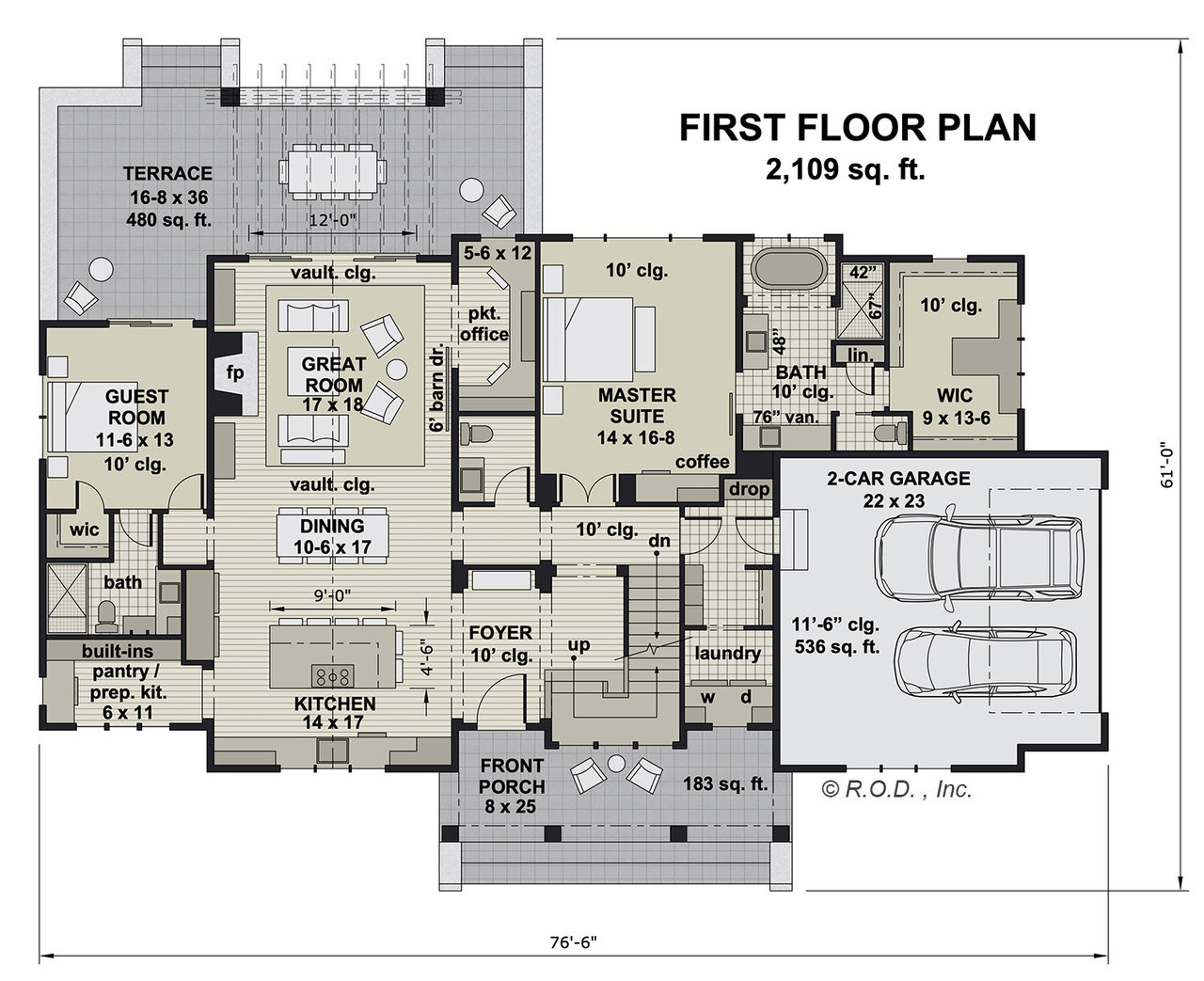 Farmhouse House Plan - Royal Oaks 74988 - 1st Floor Plan