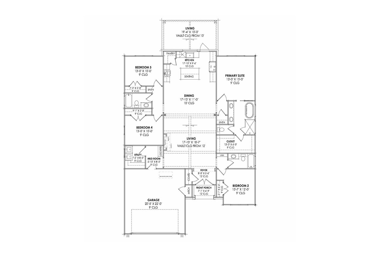 Cottage House Plan - 31006 - 1st Floor Plan