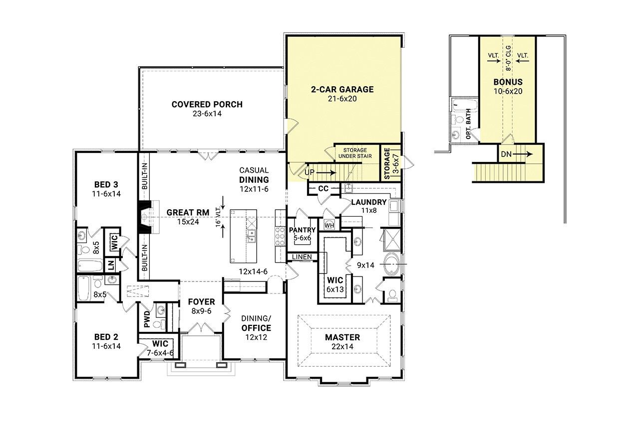 European House Plan - Rosemary Park 64678 - Optional Floor Plan
