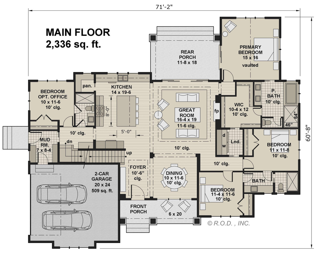 Farmhouse House Plan - Lafayette 24843 - 1st Floor Plan