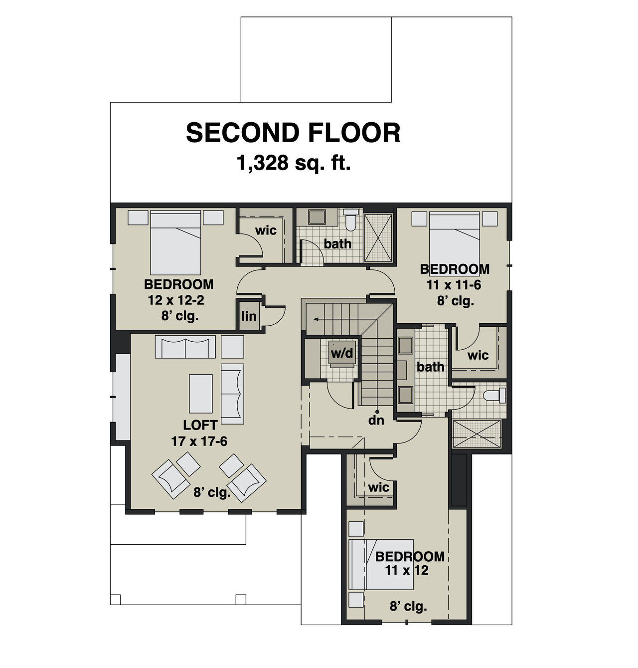 Farmhouse Style Plan Emerald - 1st Floor Plan - Dollhouse - 