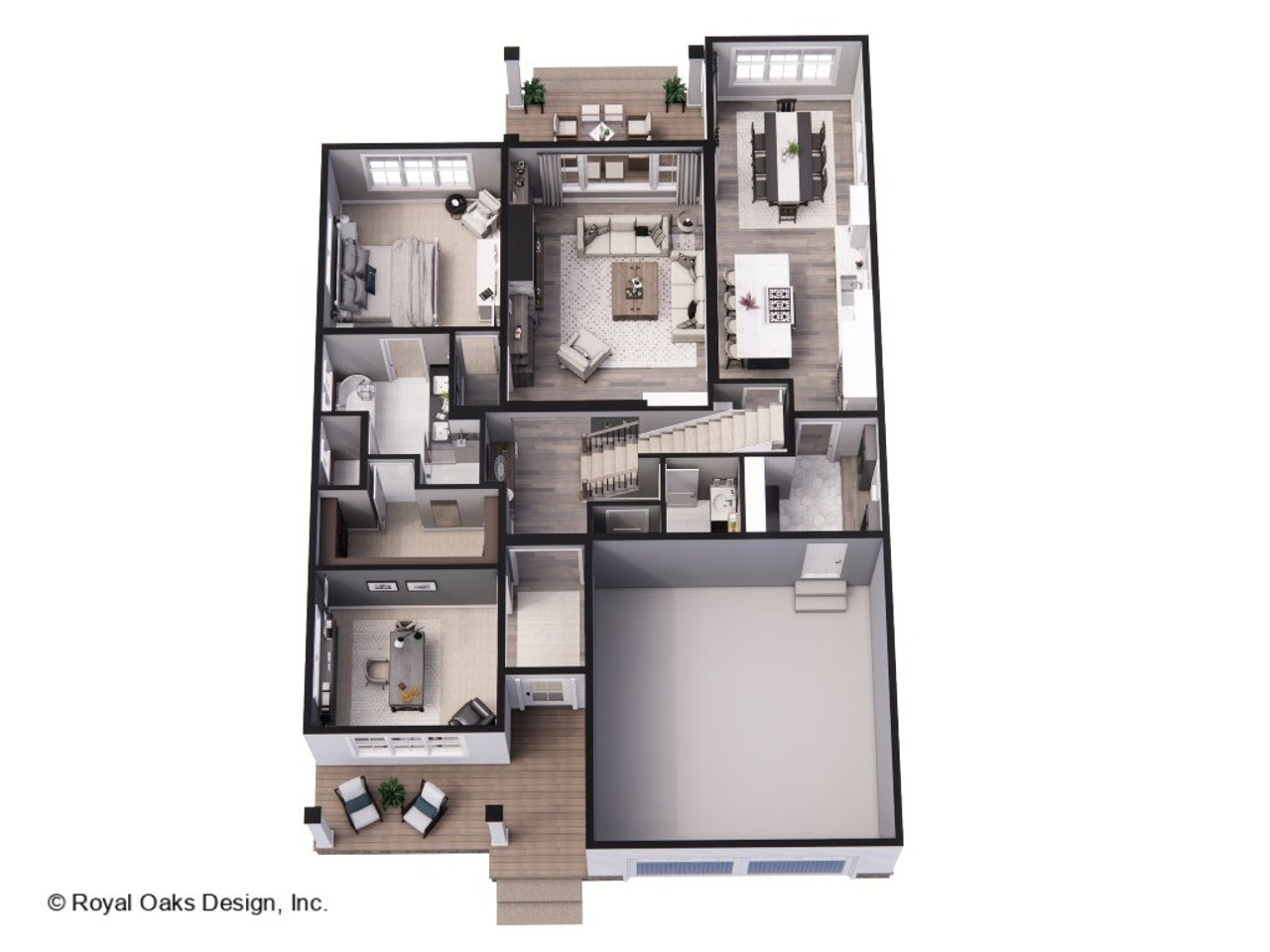 Farmhouse Style Plan Sapphire - 1st Floor Plan - Dollhouse - 