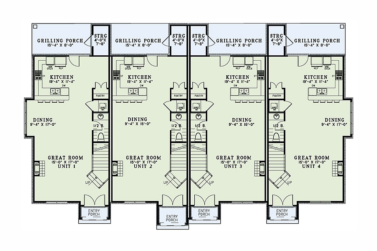 French Country House Plan - Newcastle Village 45078 - 1st Floor Plan