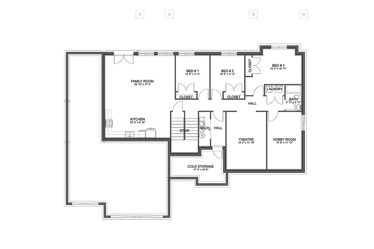 Craftsman House Plan - Prestwich 24540 - Basement Floor Plan