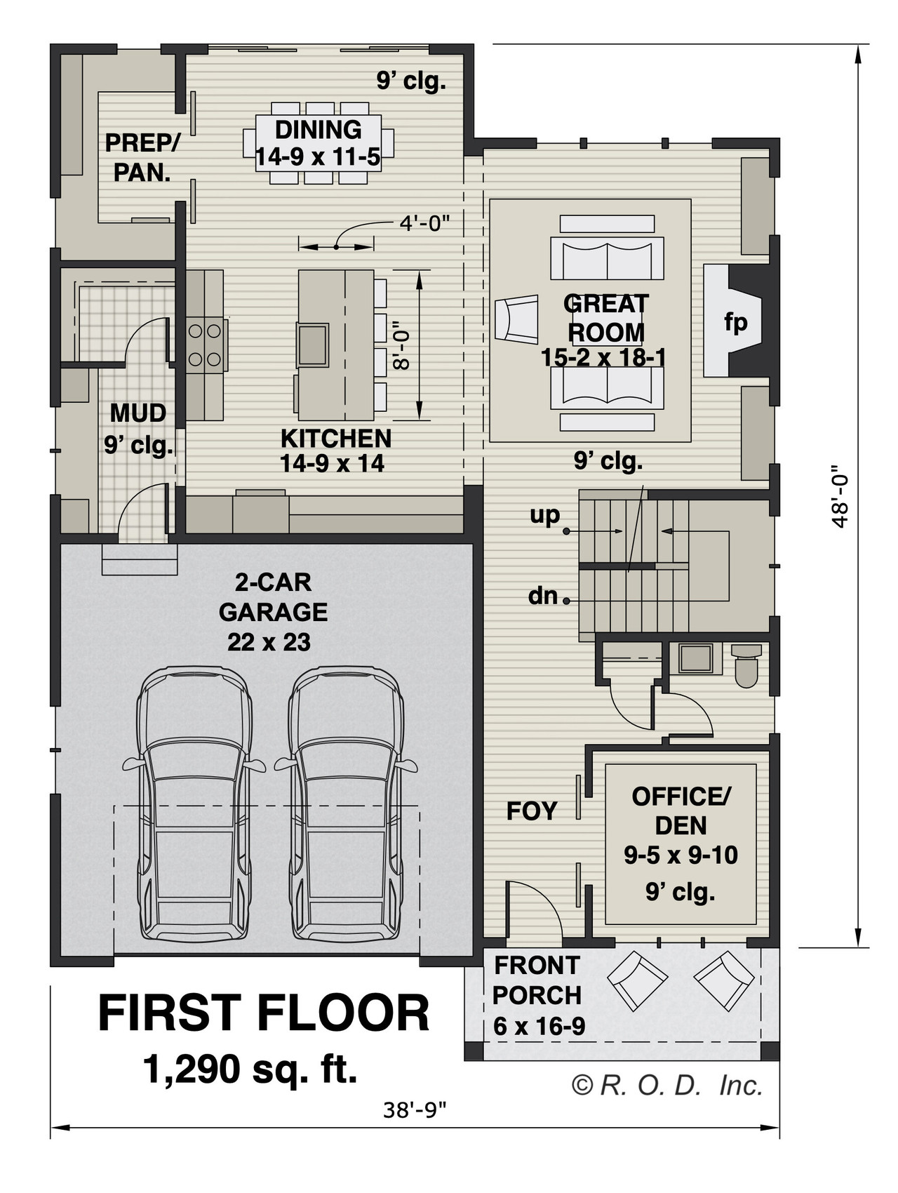 Farmhouse House Plan - Oak Run 70310 - 1st Floor Plan