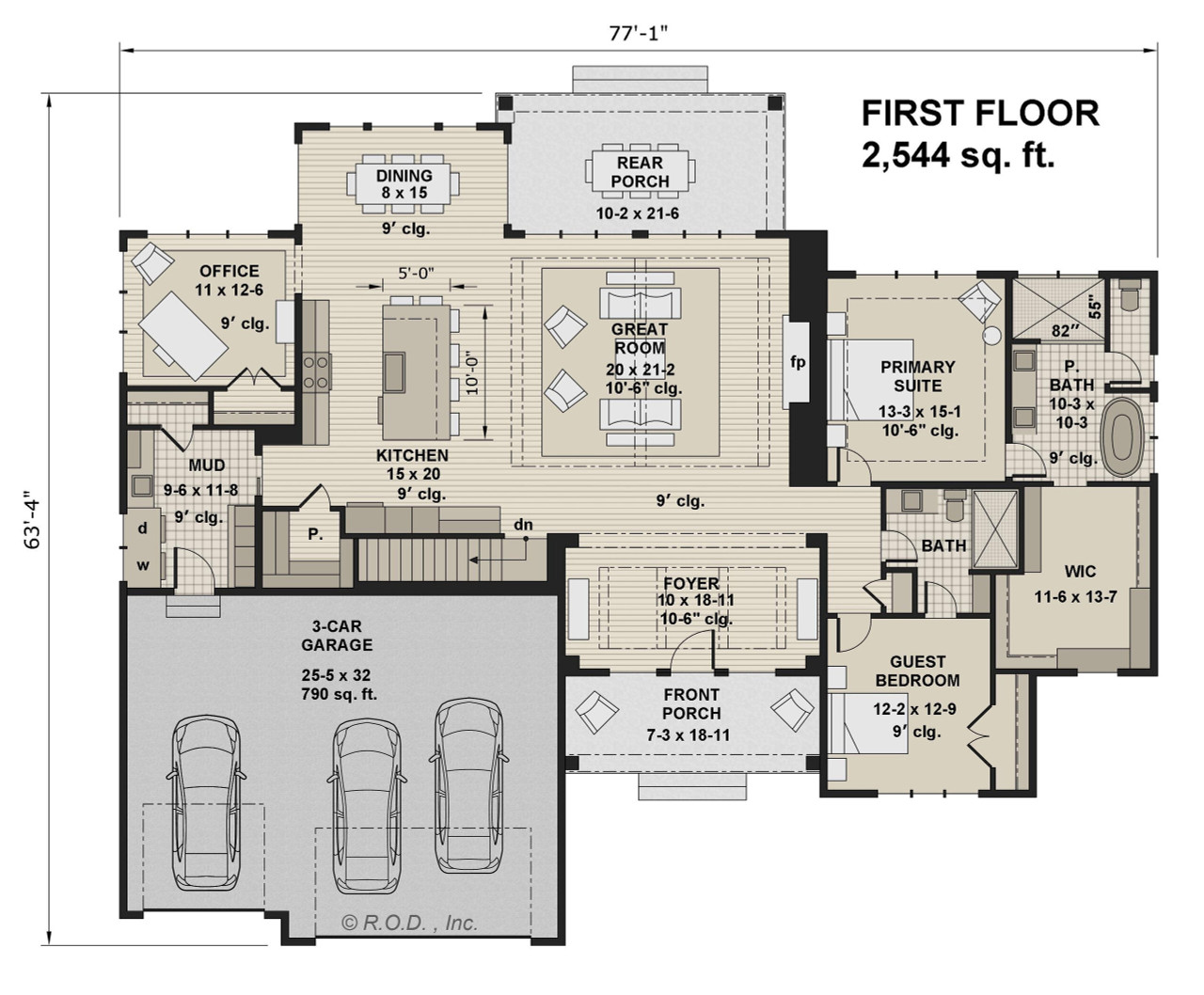 Traditional House Plan - Drift Wood Ranch 27757 - 1st Floor Plan