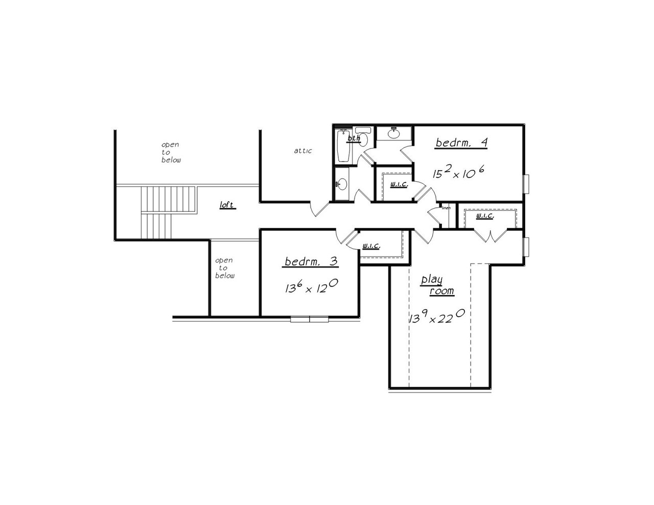 Traditional House Plan - 31083 - 2nd Floor Plan