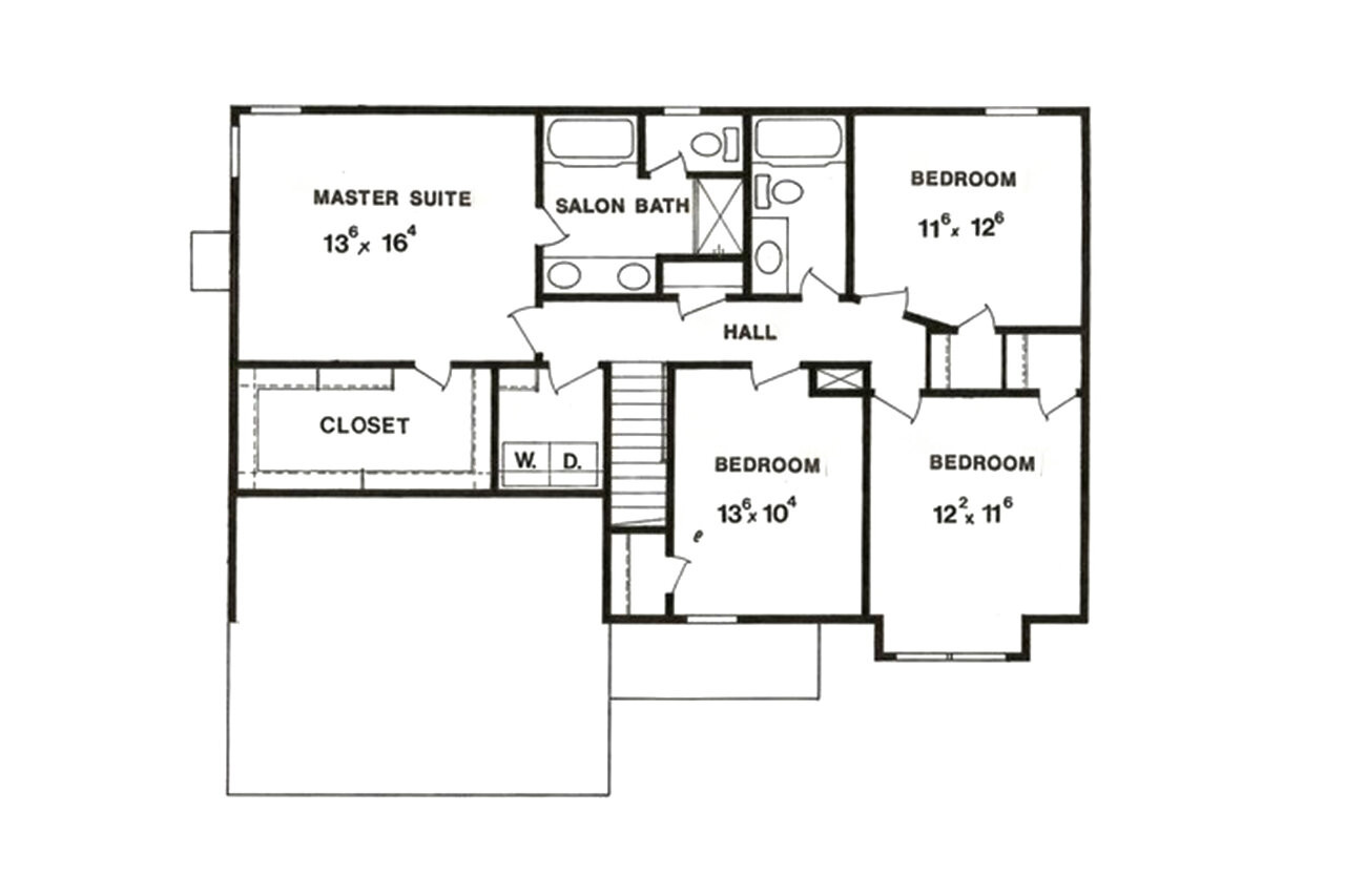 Secondary Image - Traditional House Plan - 25660 - 2nd Floor Plan