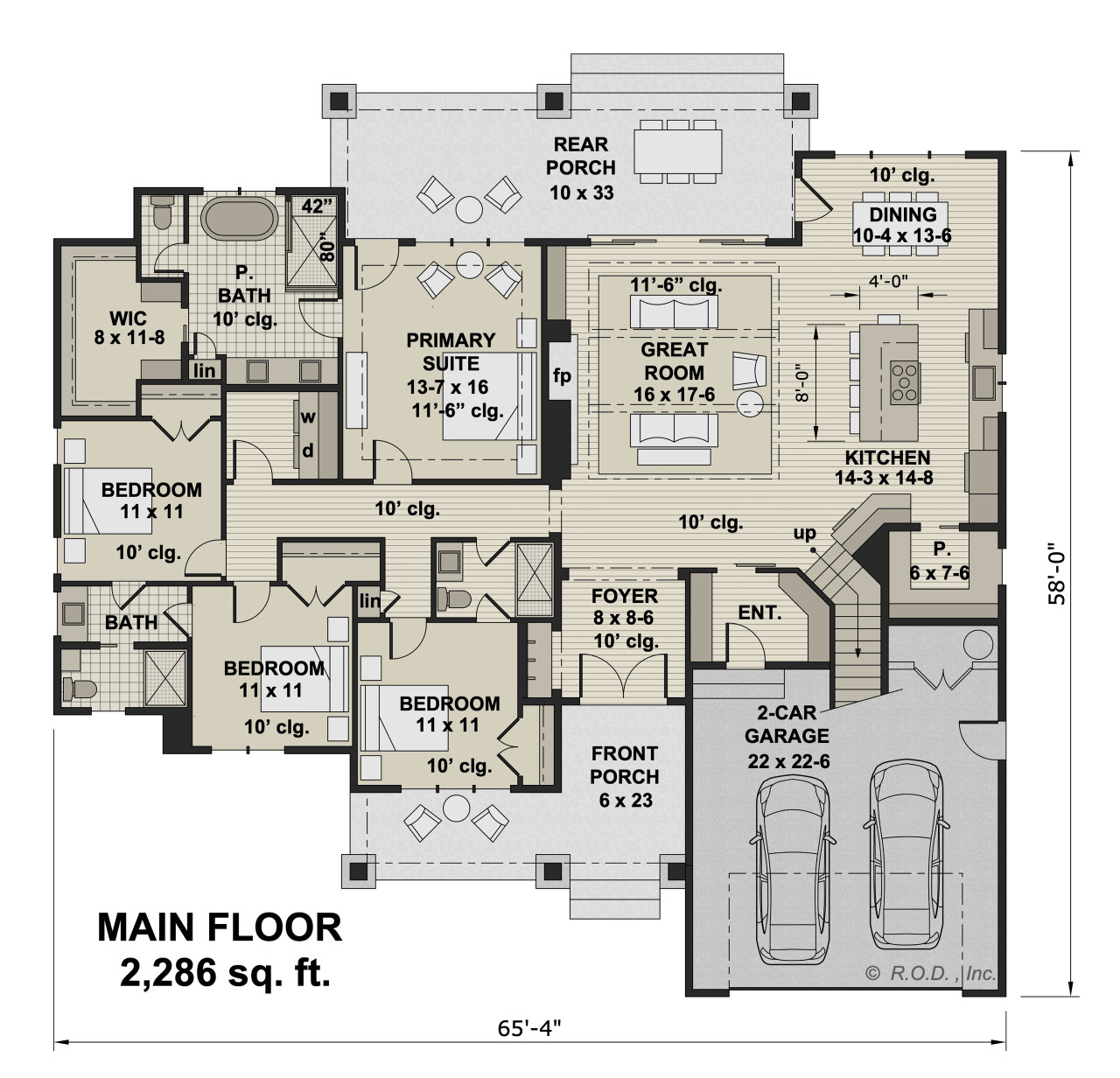 Farmhouse House Plan - Meriden 46607 - 1st Floor Plan