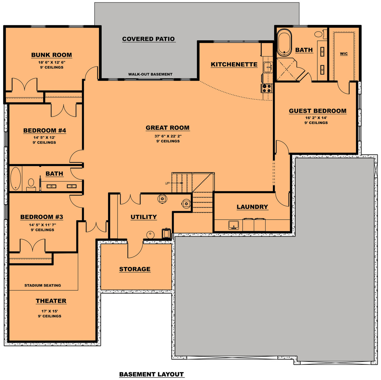 Modern House Plan - The Rylee 96338 - Basement Floor Plan