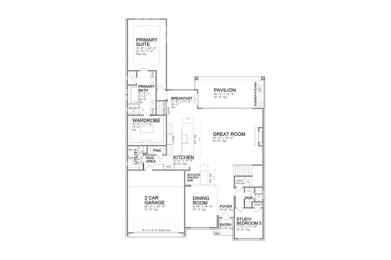 Prairie House Plan - 36838 - 1st Floor Plan